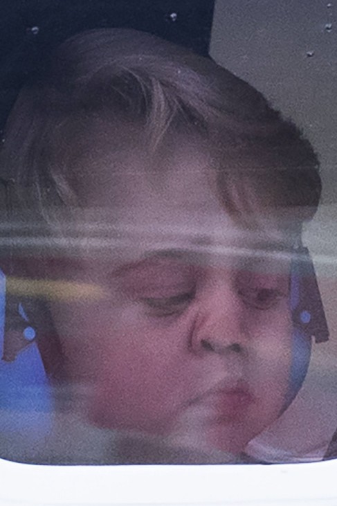 01 10 2016 Victoria Canada Prince George squashes his nose against the window of the seaplane a