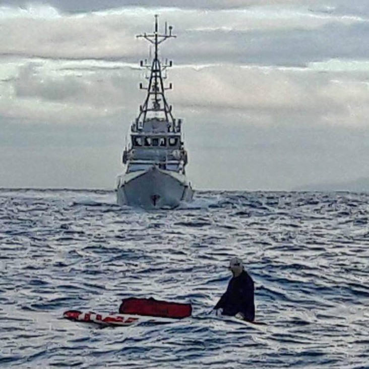 German man on a paddleboard rescued in English Channel