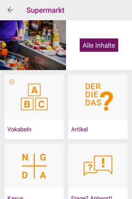 App zum Deutsch lernen, Ansichten