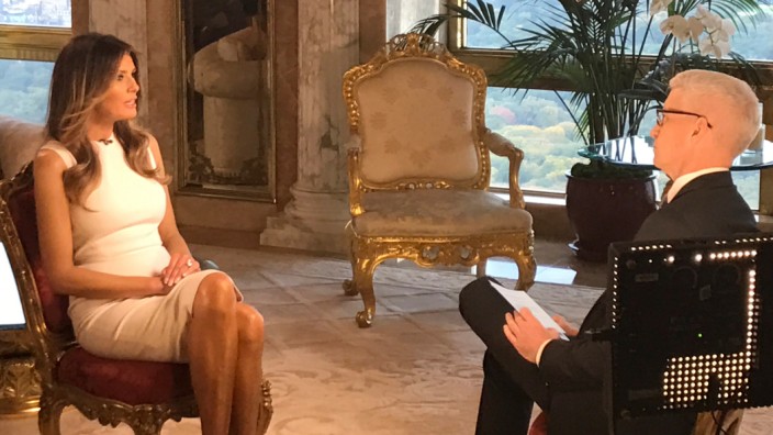 Melania Trump im TV-Interview mit Anderson Cooper (CNN). Es ging um die Vorwürge gegen Donald Trump.