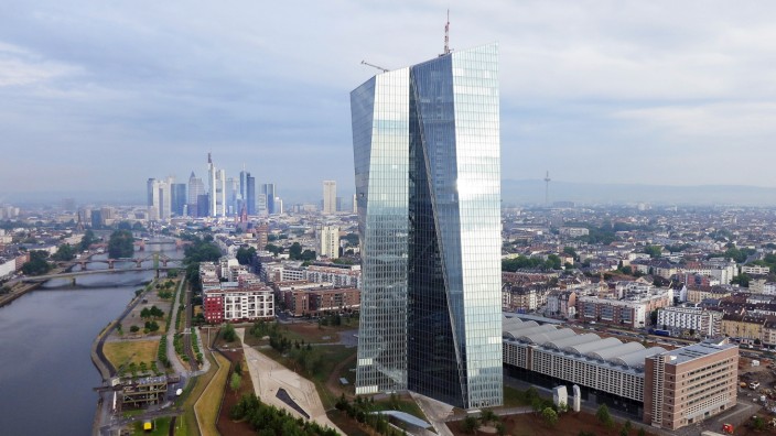 European Central Bank And Frankfurt Financial District