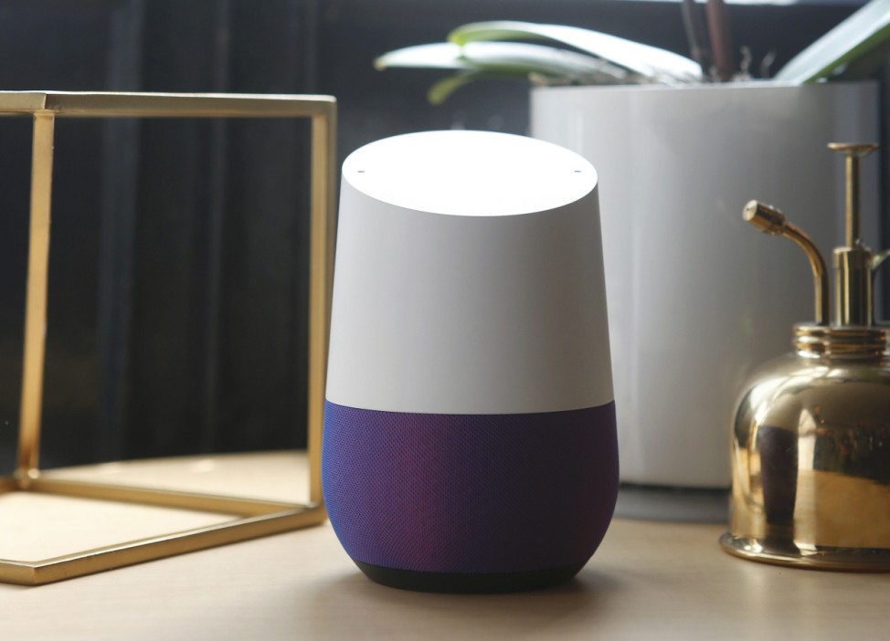 Google Home is displayed during the presentation of new Google hardware in San Francisco