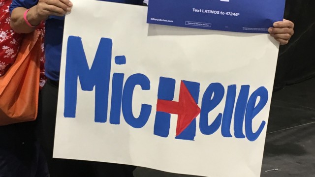 US-Wahl: Das Schild von Michelle-Obama-Fan Mark Mioni
