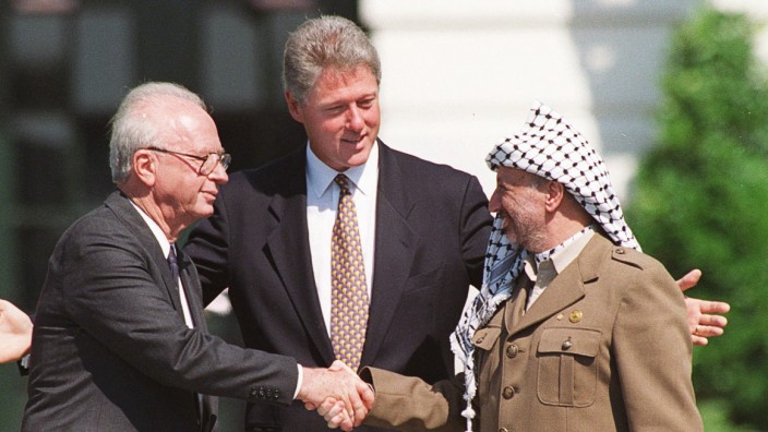 Bill Clinton, Yitzhak Rabin, Yasser Arafat