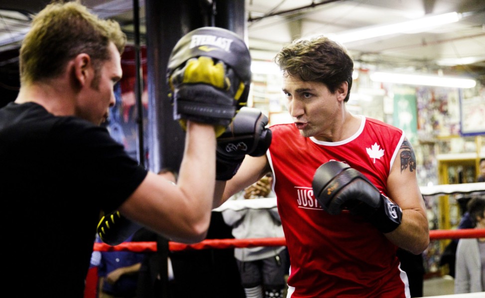 Canadian PM Trudeau at Boxing Gym in Brooklyn