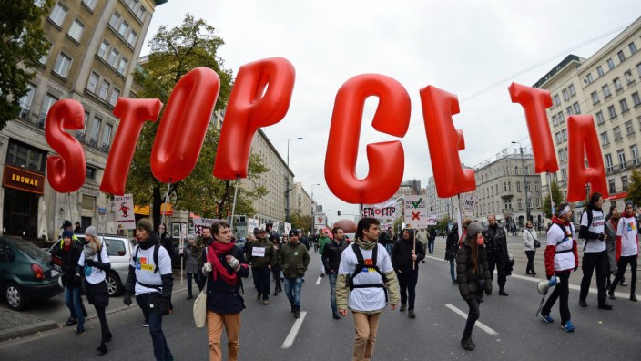 Demonstration gegen  CETA
