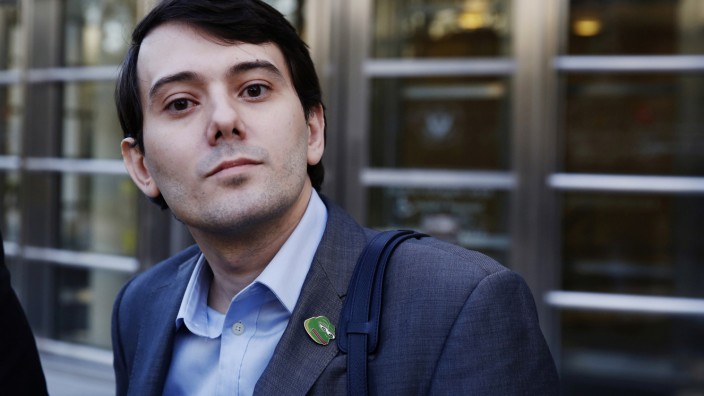Martin Shkreli, former chief executive officer of Turing Pharmaceuticals and KaloBios Pharmaceuticals Inc, departs after a hearing at U.S. Federal Court in Brooklyn, New York
