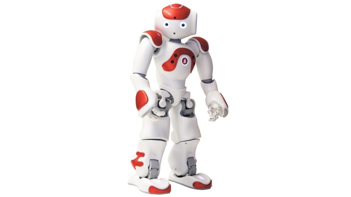 Künstliche Intelligenz: Der Roboter Nao ist 58 Zentimeter groß, hört und spricht über Mikrofone und Lautsprecher.