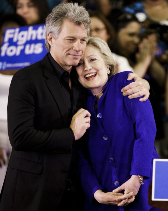 Hillary Clinton und Jon Bon Jovi