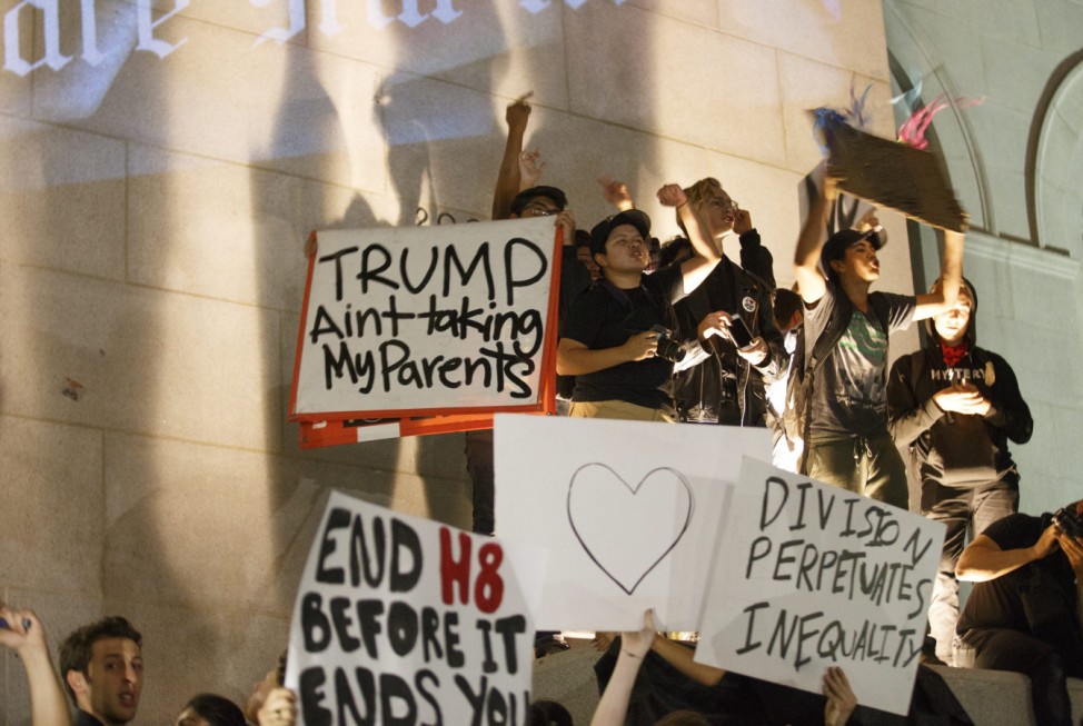 Protest against President-elect Donald Trump in Los Angeles, Cali