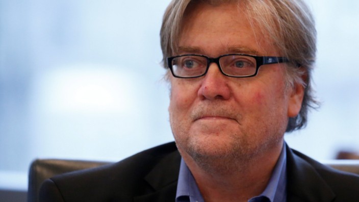 CEO of Republican presidential nominee Donald Trump campaign Stephen Bannon during a meeting at Trump Tower in New York
