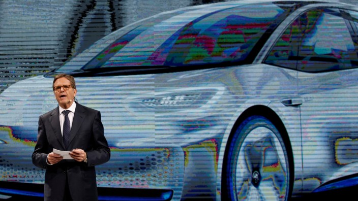 Jochem Heizmann, President and CEO of Volkswagen Group China, attends a news conference in Guangzhou