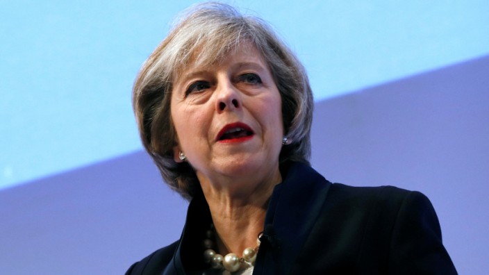 Britain's Prime Minister Theresa May addresses the Confederation of British Industry's (CBI) annual conference in London