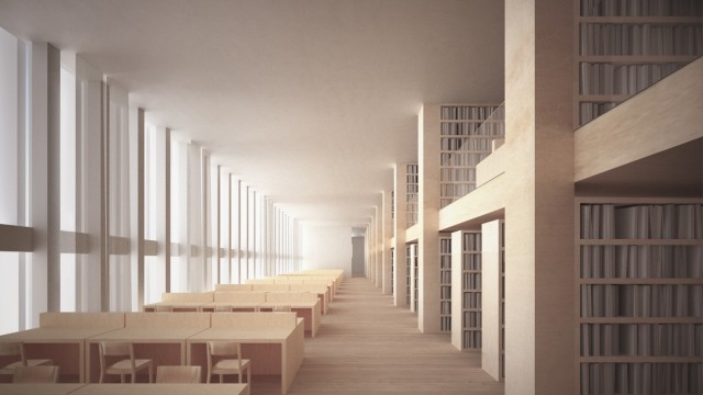 Neubau: Die einzelnen Stockwerke sind jeweils in zwei Ebenen unterteilt. Simulation: Cukrowicz Nachbaur Architekten