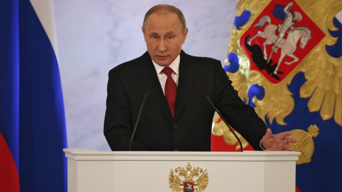 Russian President Vladimir Putin delivers address to the Federal