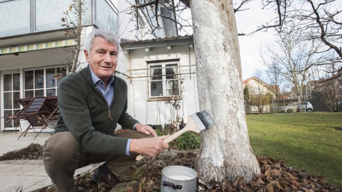 Unterhaching, Gartenbauvereinsvorsitzender Werner Reindl findet jetzt nur noch vereinzelt Betätigungsfelder in seinem gepflegten Garten