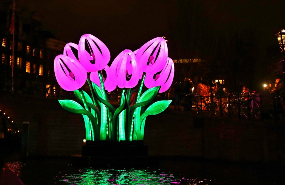 AMSTERDAM Dec 1 2016 A light decoration is seen during the Amsterdam Light Festival in Amsterd