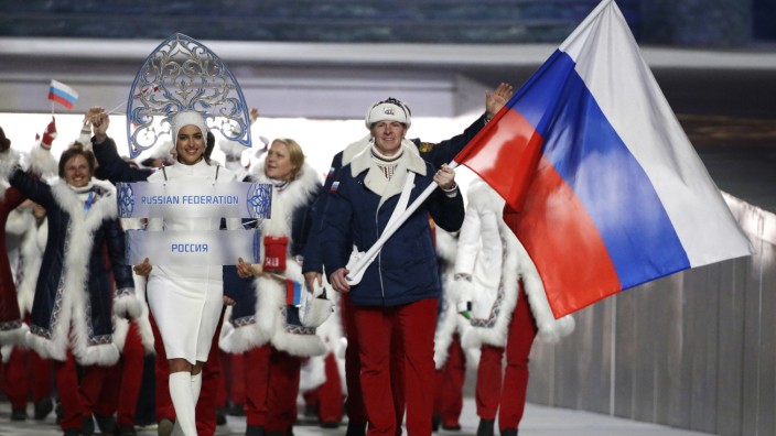 Doping: Einmarsch der russischen Athleten bei Olympia in Sotschi: Danach gab es einige auffällige Dopingproben