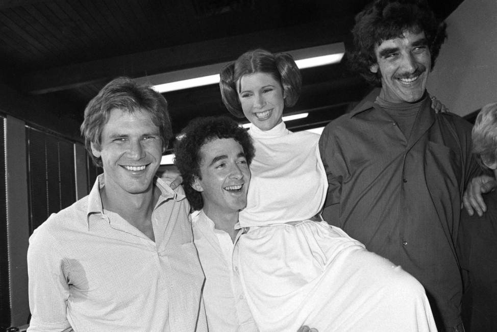 Carrie Fisher, Harrison Ford, Anthony Daniels, Peter Mayhew
