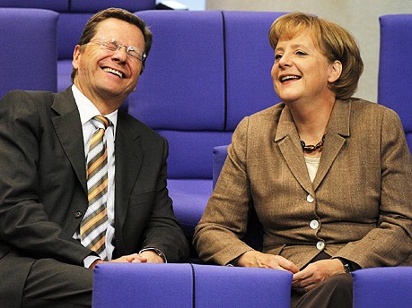 Guido Westerwelle, Angel Merkel, dpa