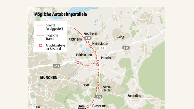 Autobahnparallele: SZ-Karte; Quelle: Regierung von Oberbayern