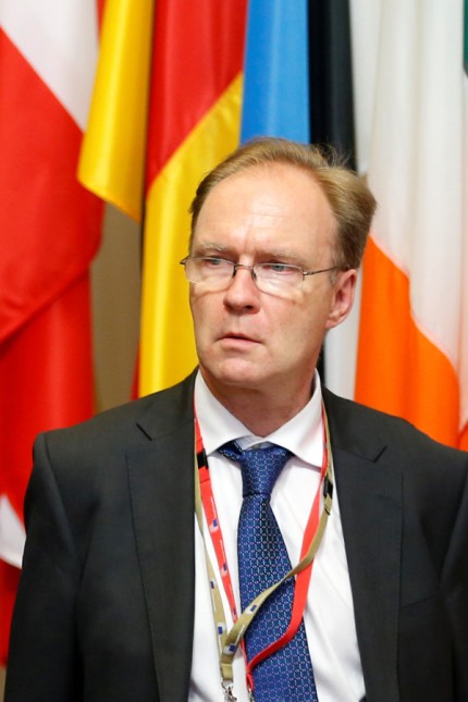 Britain's ambassador to the European Union Ivan Rogers is pictured leaving the EU Summit in Brussels