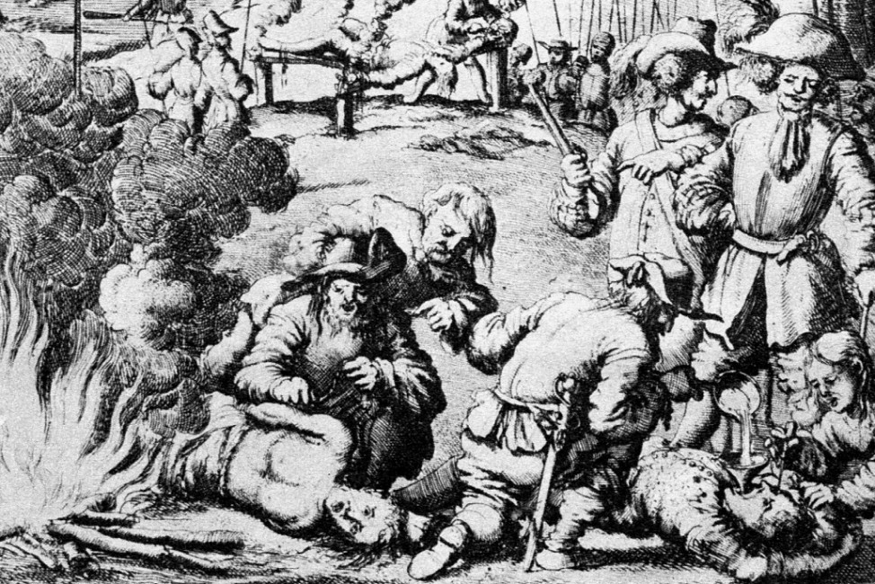 Dreißigjähriger Krieg 1618 - 1648 : Schwedische Soldaten bei Greueltaten