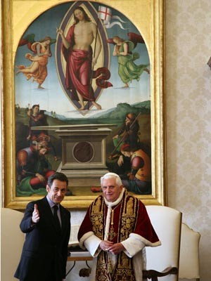 Sarkozy, Benedikt XVI., Getty