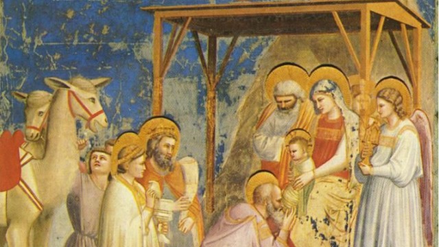 Gemälde von Giotto di Bondone - Anbetung mit Komet