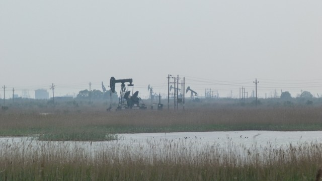 China: Die Ölpumpen stehen oft mitten im Naturschutzgebiet.