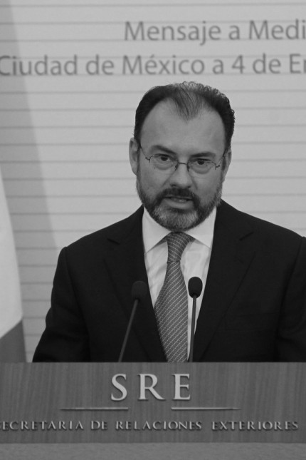170105 MEXICO CITY Jan 5 2017 Mexico s new Foreign Minister Luis Videgaray delivers a spe