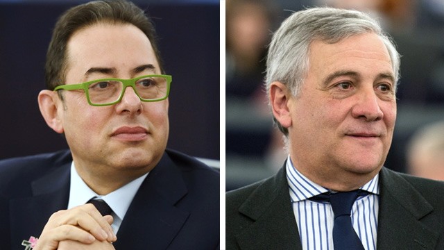 EU-Parlamentspräsident: Die beiden aussichtsreichsten Kandidaten: der Sozialdemokrat Gianni Pittella (links) und der Konservative Antonio Tajani.