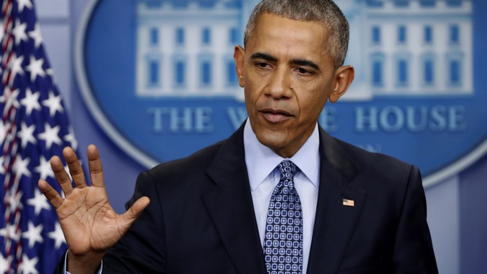 Letzte Pressekonferenz von Obama: Barack Obama bei seiner letzten Pressekonferenz als Präsident der USA.