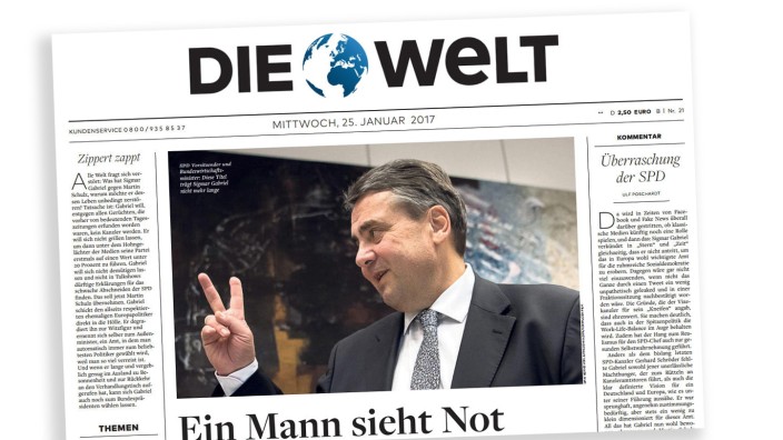 Presseschau zum SPD-Führungswechsel: "Ein Mann sieht Not" - So beschreibt die Welt auf ihrer Titelseite die Selbsterkenntnis des bisherigen SPD-Vorsitzenden.