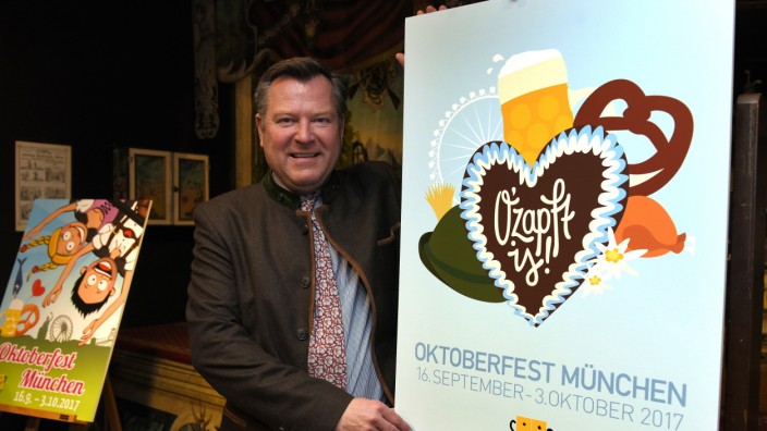 Oktoberfest: Josef Schmid stellt das Wiesn-Plakat für 2017 vor.
