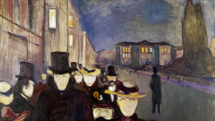 Edvard Munch - Evening on Karl Johan Street