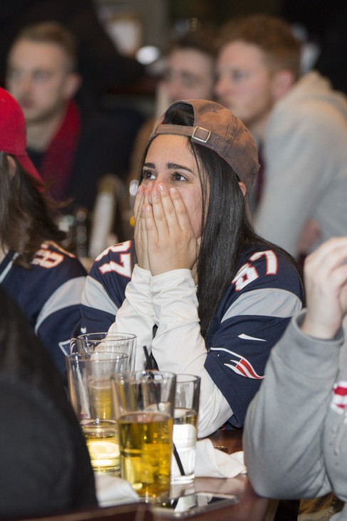 New England Patriots Fans Watch Their Team Play The Atlanta Falcons In Super Bowl LI