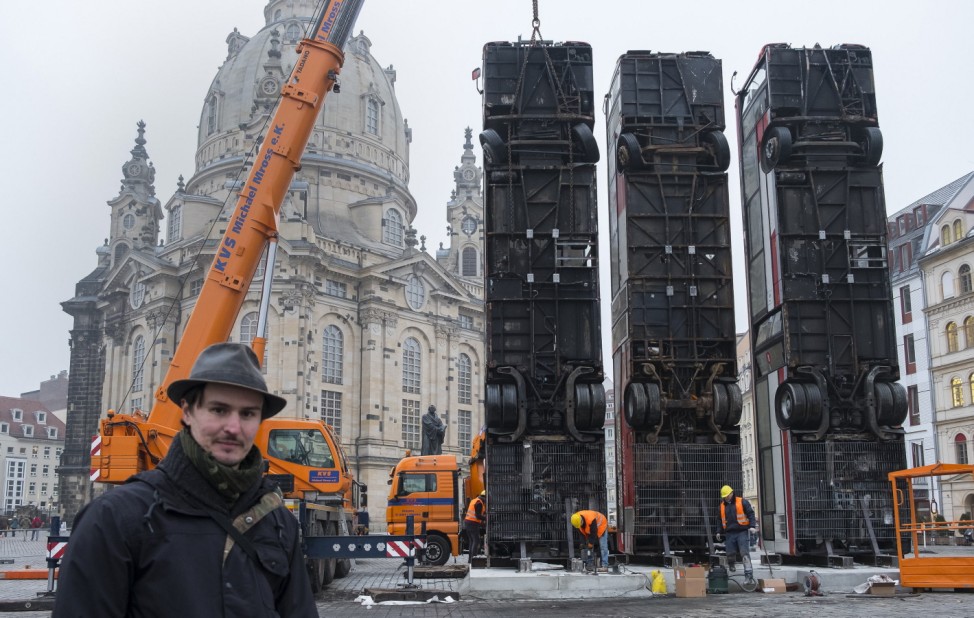 Kunstprojekt 'Monument' erinnert in Dresden an zerstoertes Aleppo