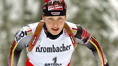Magdalena Neuner im Porträt: Magdalena Neuner bei der Biathlon-WM in Antholz.