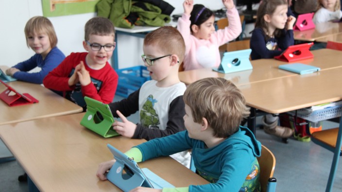 Tablet-Klasse der Grundschule Hennef in Nordrhein-Westfalen