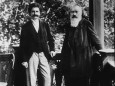Johann Strauß und Johannes Brahms in Ischl; Gastgeber Johann Strauss (li.) mit Johannes Brahms im Jahre 1894