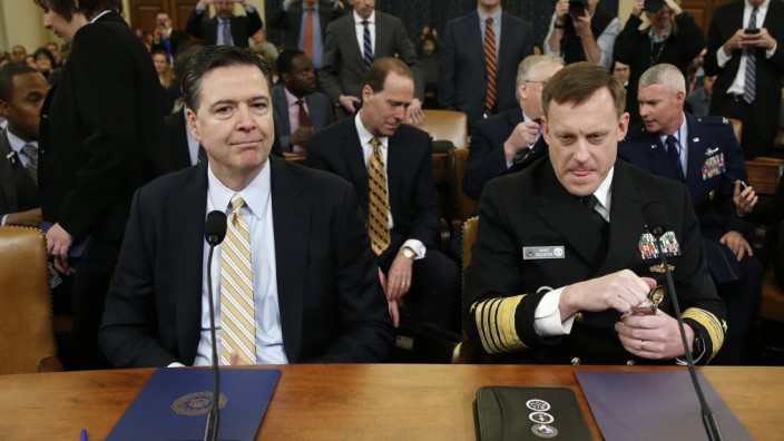 FBI Director Comey and NSA Director Rogers House attend Intelligence Committee hearing in Washington