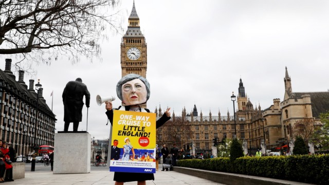 Widerstand: Es gibt sie noch, die EU-Anhänger in Großbritannien, am Mittwoch protestiert einer in London.