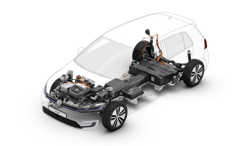 Die Antriebstechnik des neuen VW E-Golf.
