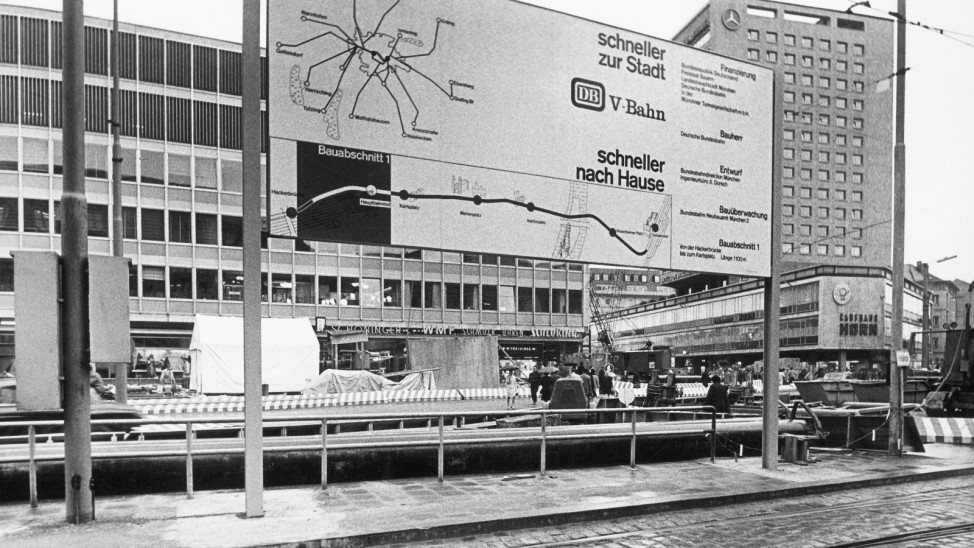 Plan der Abschnitte der S-Bahn-Stammstrecke am Hauptbahnhof um 1966