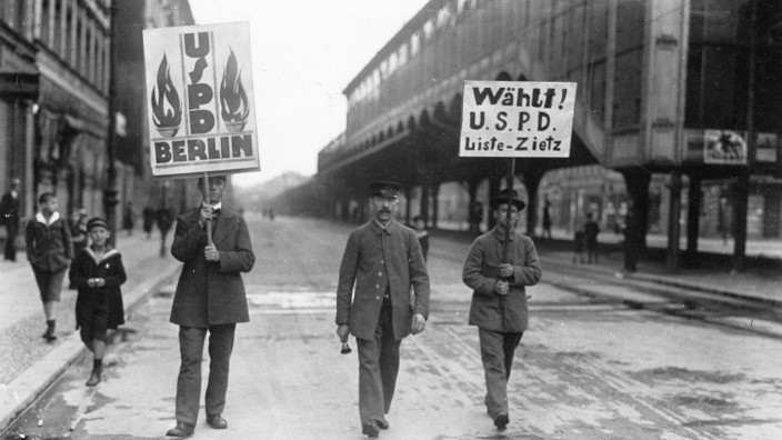 USPD beim Wahlkampf zu den Reichstagswahlen, 1920