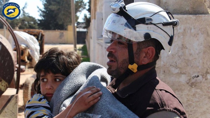 Apr 4 2017 Syria In this photo from the also better known as the White Helmets Volunteers in