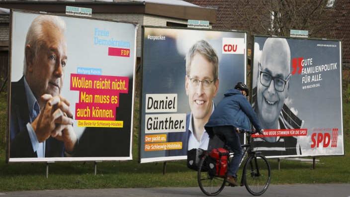 Wahlplakate zur Landtagswahl in Schleswig-Holstein