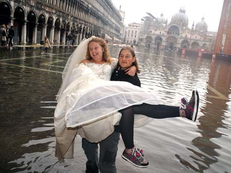 Hochwasser auf dem Markusplatz in Venedig;AFP