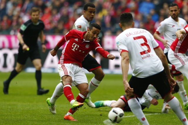 Bayern Munich's Thiago Alcantara scores their second goal